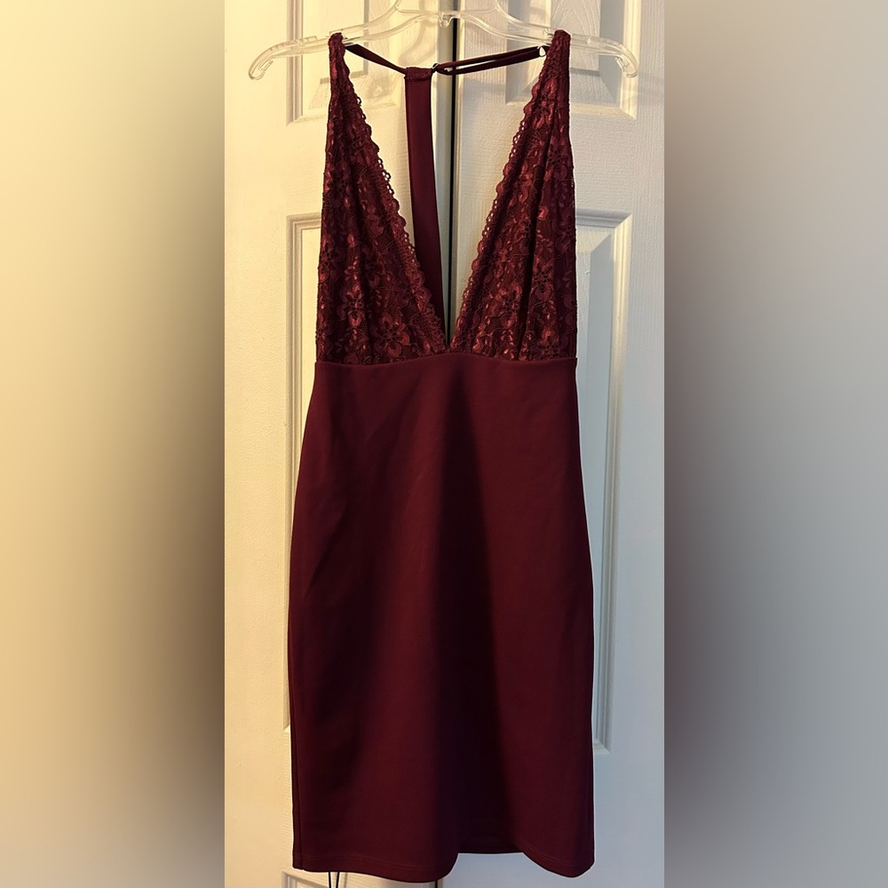 Burgundy Mini Dress